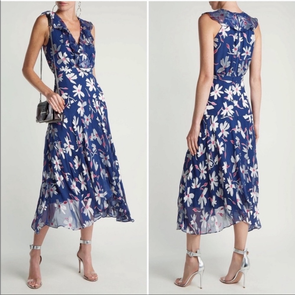 Saloni silk floral dress